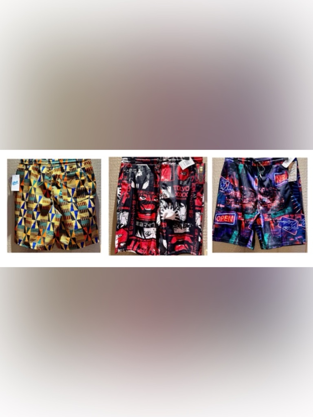 Men’s Medium Shorts Bundle Lot 3 NWT Graphic Streetwear Athletic Lounge M